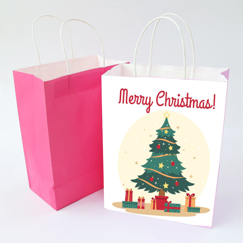 Custom print food kraft paper candy cookie bag christmas bag