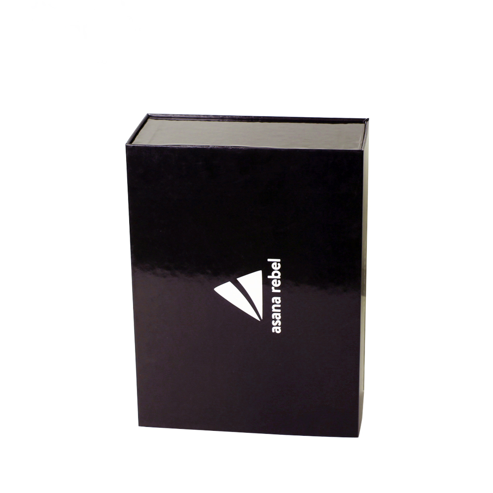 Custom Handmade Logo Recycled Cardboard Packaging Magnetic Closure Black Foldable Paper Gift Boxes for Shoe Clothes