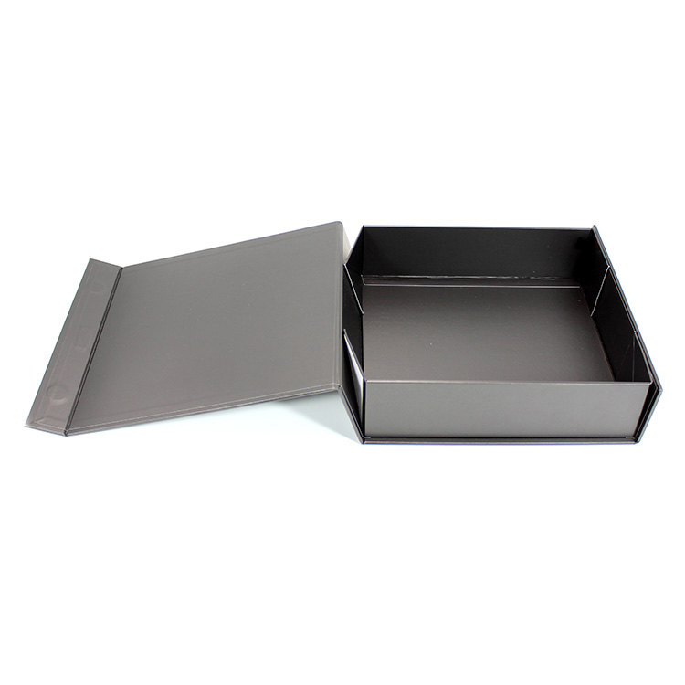 Black Custom Logo Foldable Magnetic gift box packaging Recyclable Rigid Cardboard magnetic gift box