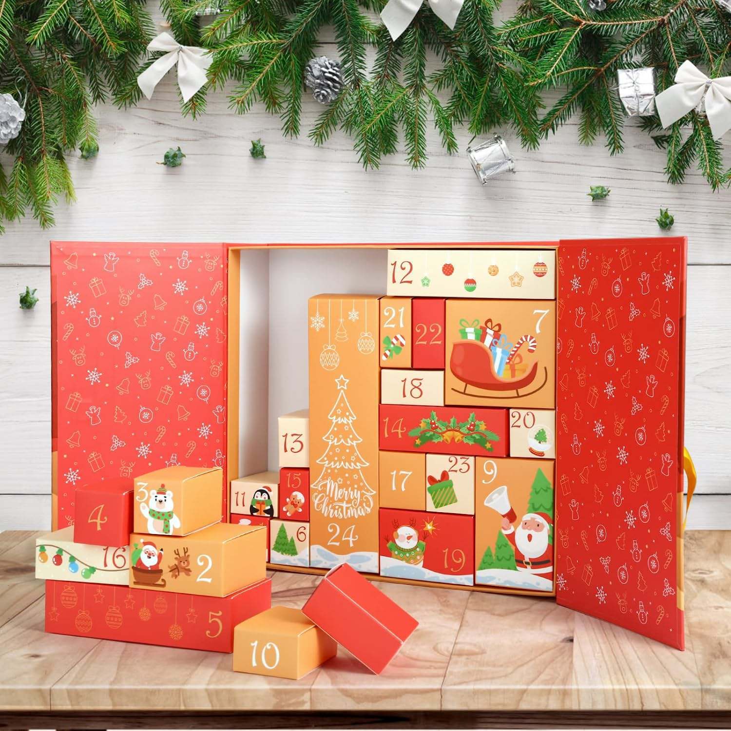 Empty Beauty Calendar Boxes Adult Makeup Surprise Paper Gift Box 24 Days Countdown Christmas Advent Calendar Box